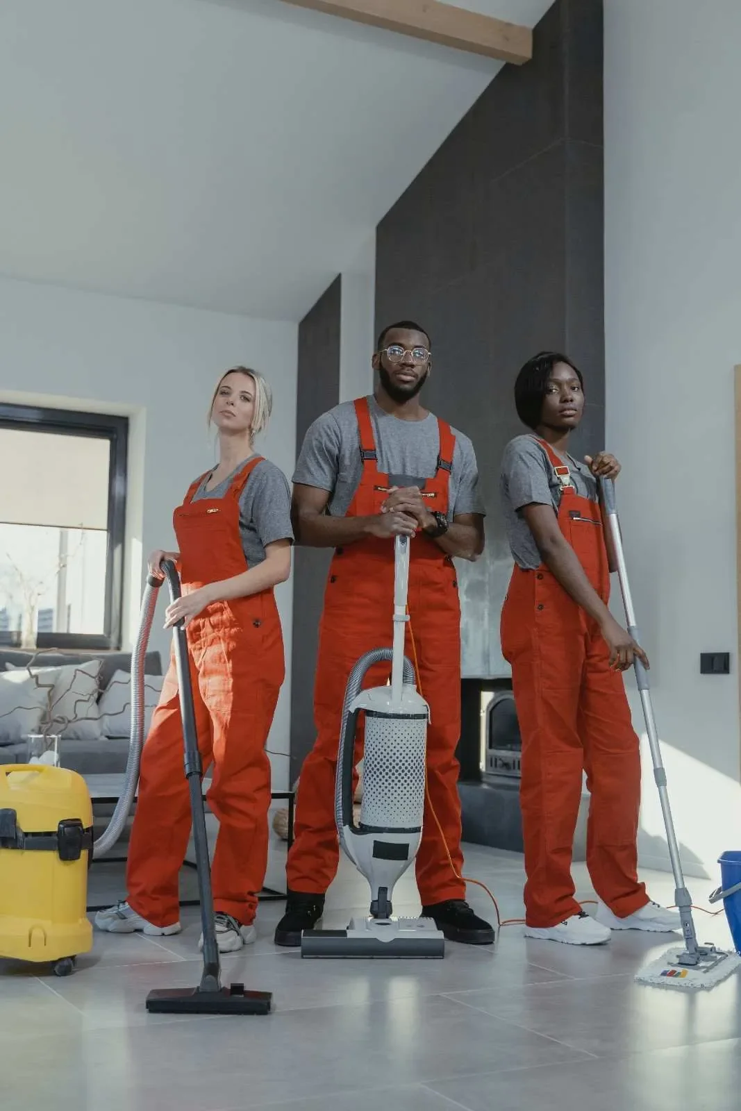 House cleaning professional cleaning a home interior